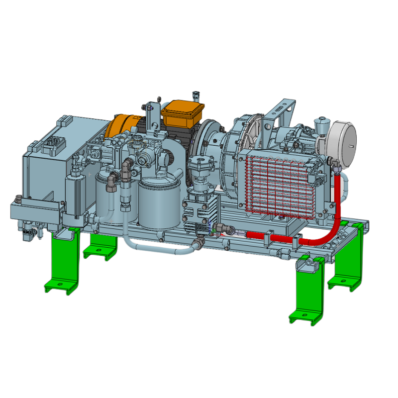 Oil-Free Scroll Air Compressor for Locomotive train Vehicle Braking Systems